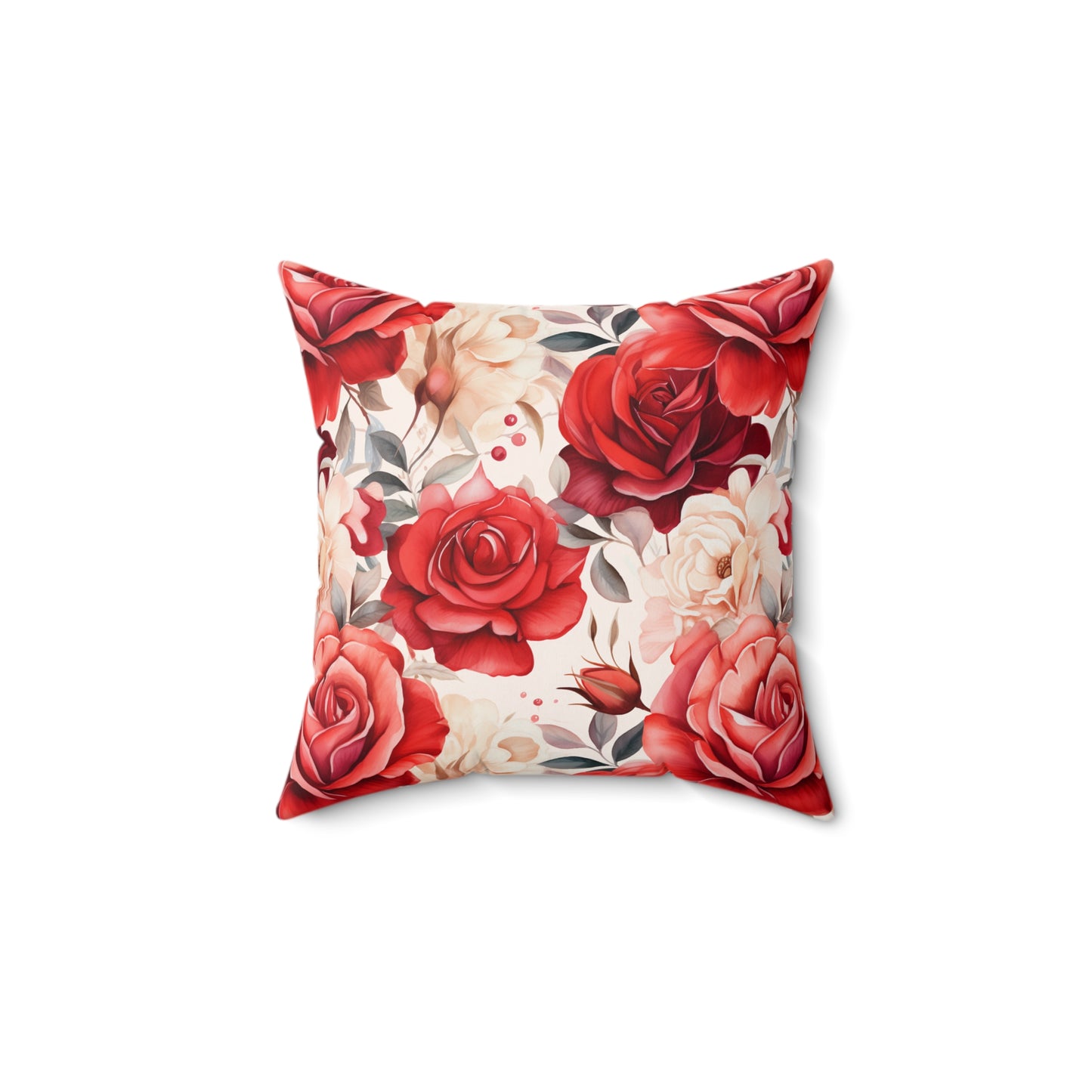 "Rosey Pattern" Spun Polyester Square Pillow