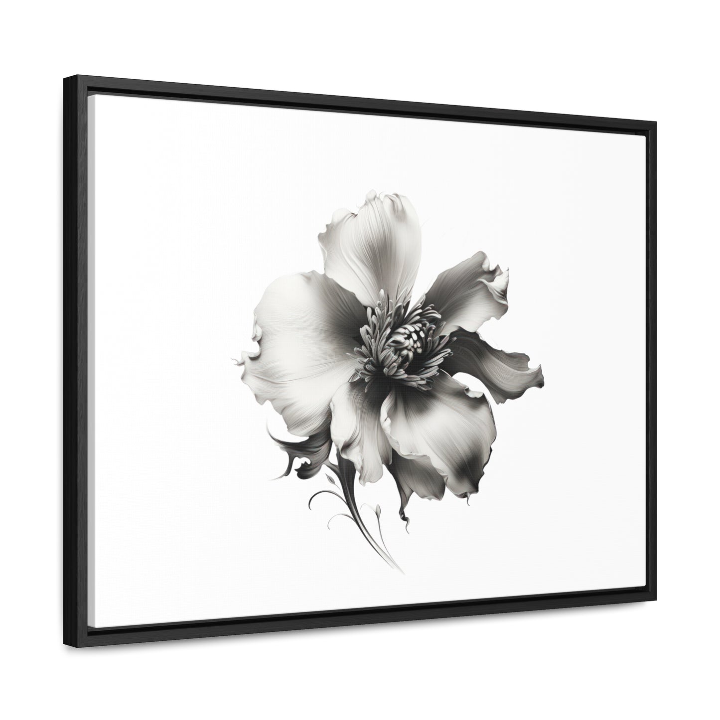 Monochrome Blossom Gallery Canvas Wraps, Horizontal Frame