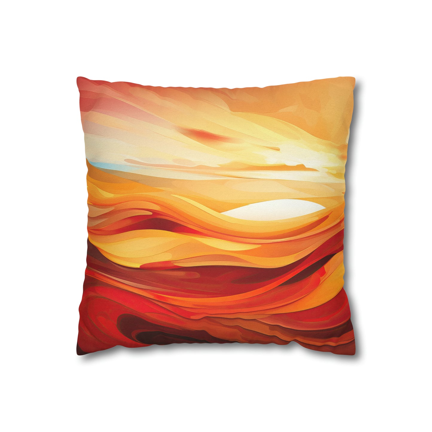 "Warm Sunset Abstract" Spun Polyester Square Pillow Case