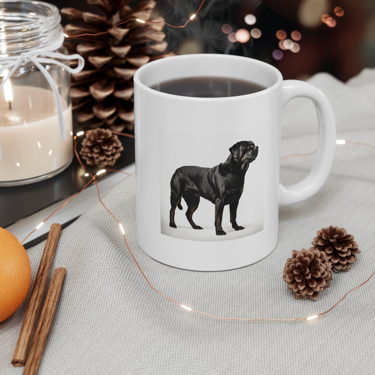 Dog Mug, Rottweiler Silhouette, 11oz