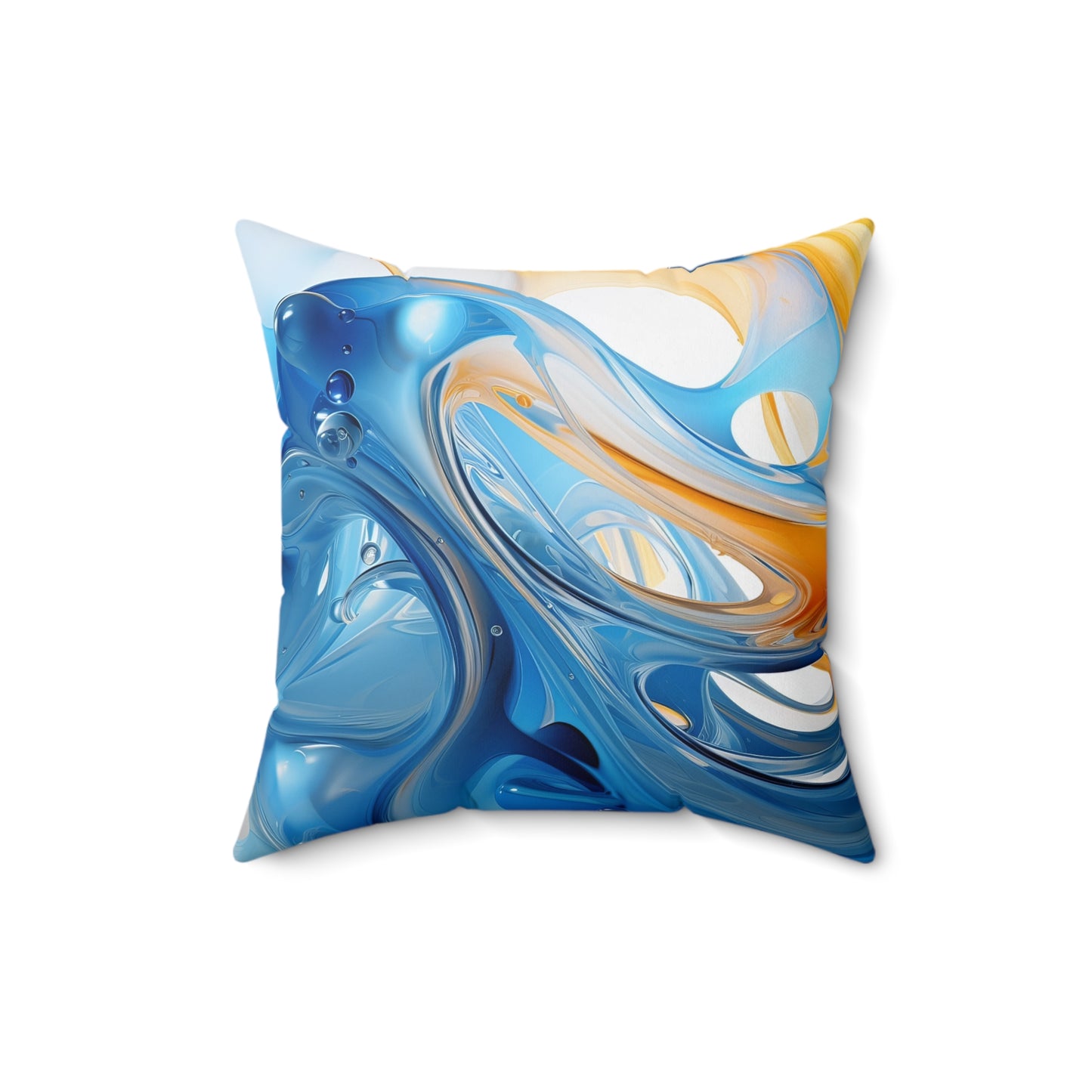 "Azure Swirl" Spun Polyester Square Pillow