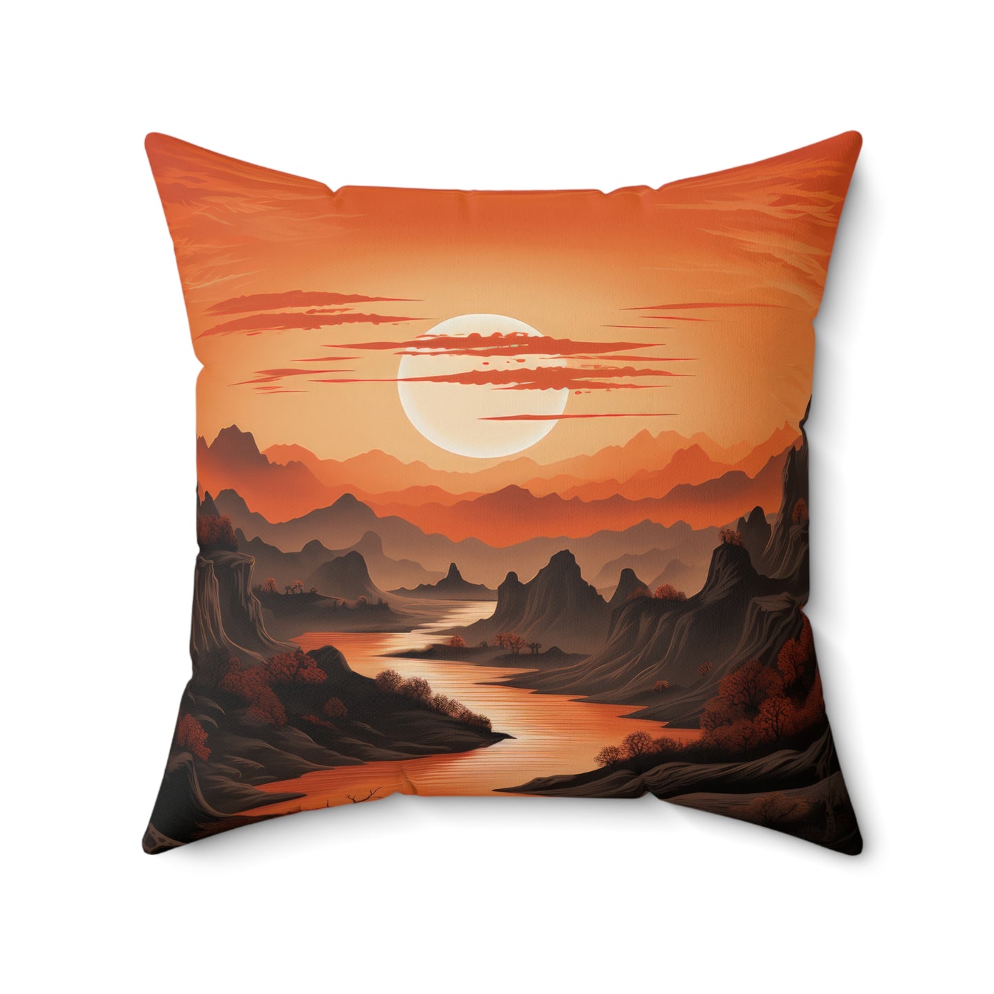 "Calming Twilight" Spun Polyester Square Pillow