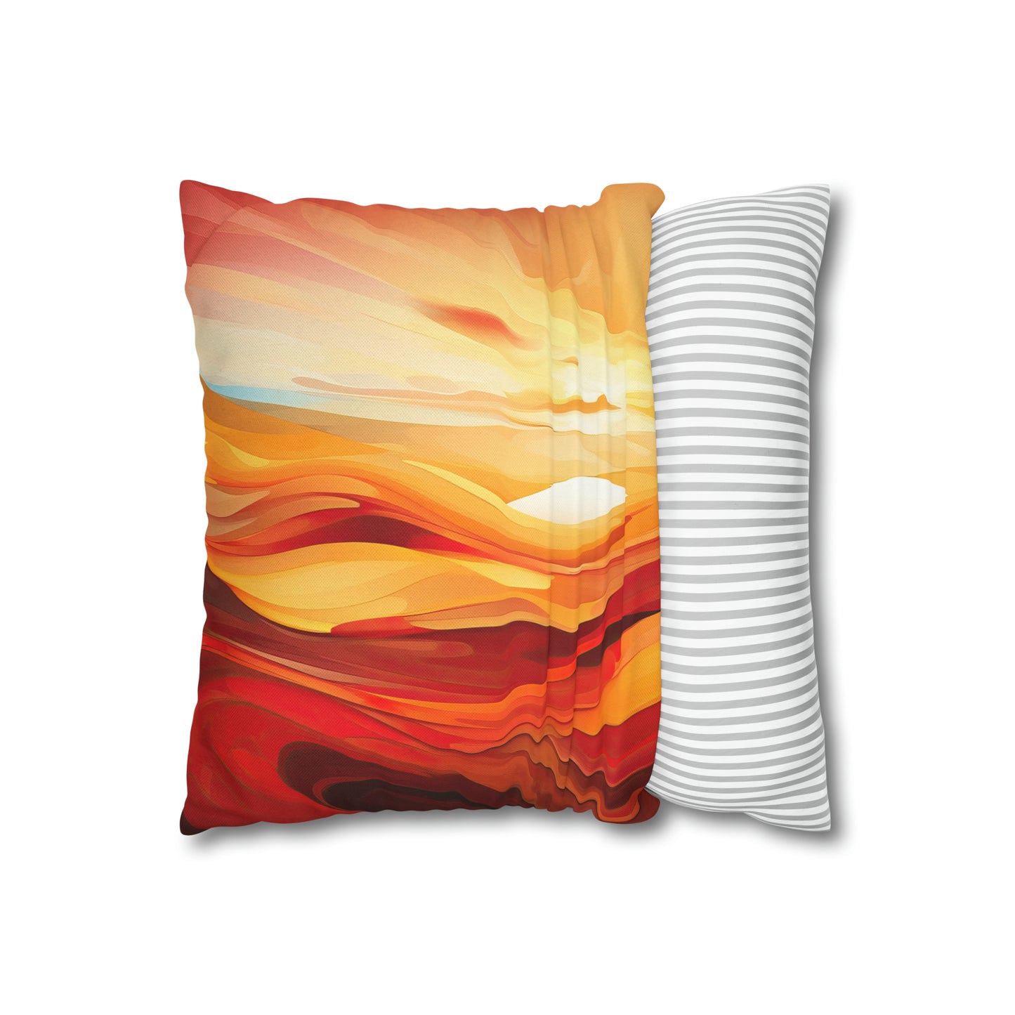 "Warm Sunset Abstract" Spun Polyester Square Pillow Case