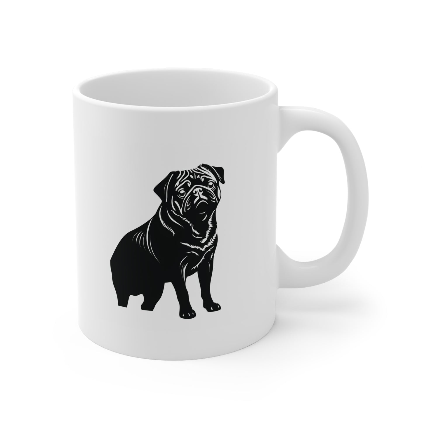 Dog Mug, Pug Silhouette, 11oz