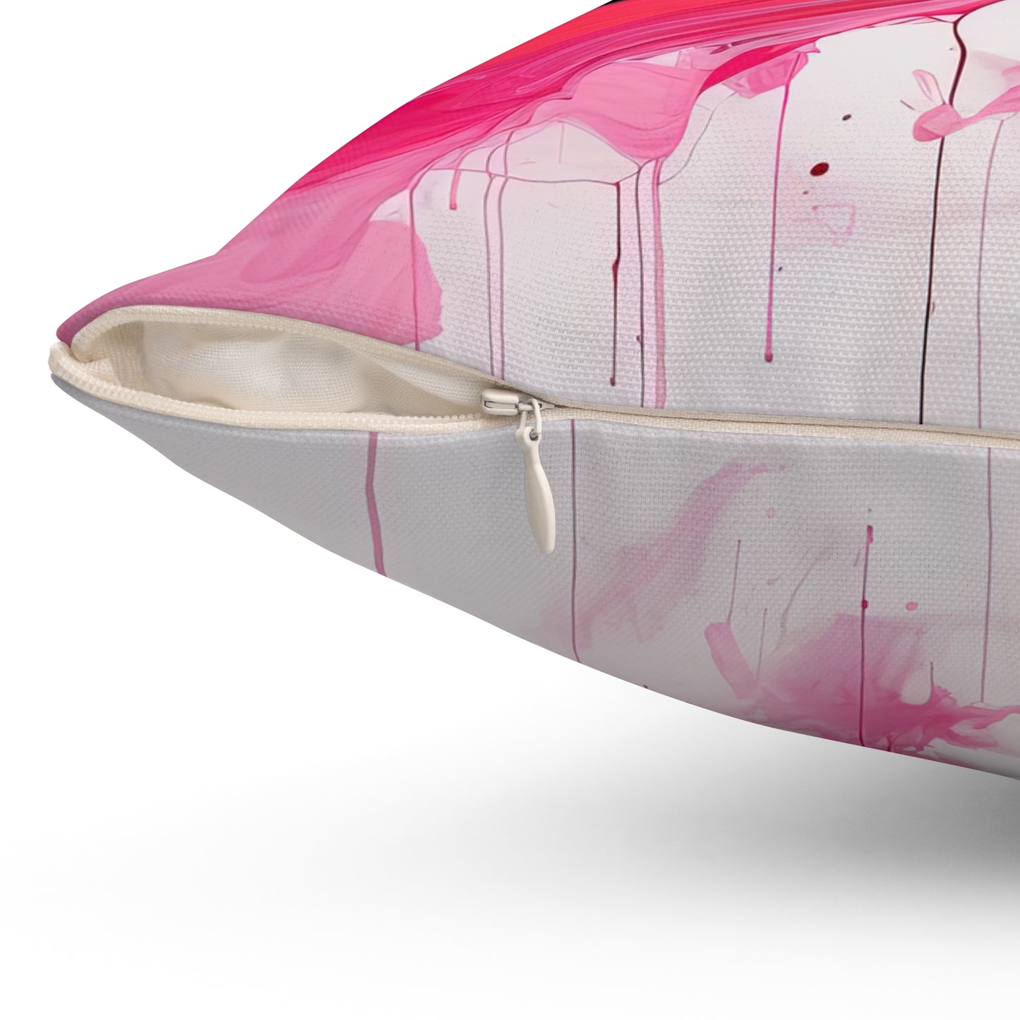 "Pink Abstract" Spun Polyester Square Pillow