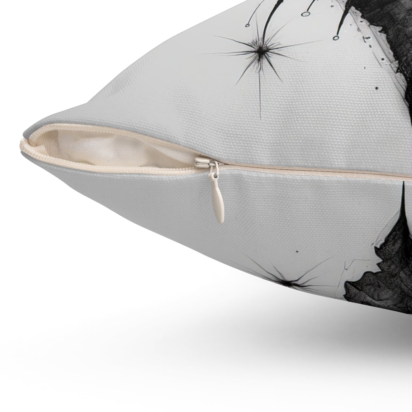 Greyscale Compass Spun Polyester Square Pillow