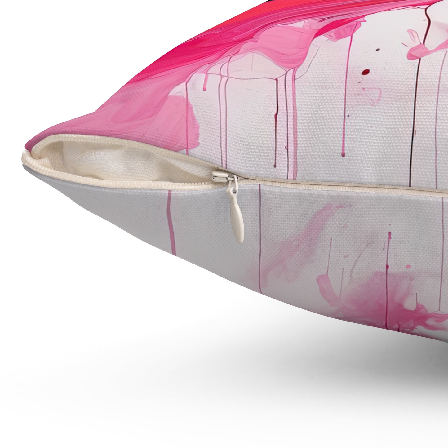 "Pink Abstract" Spun Polyester Square Pillow