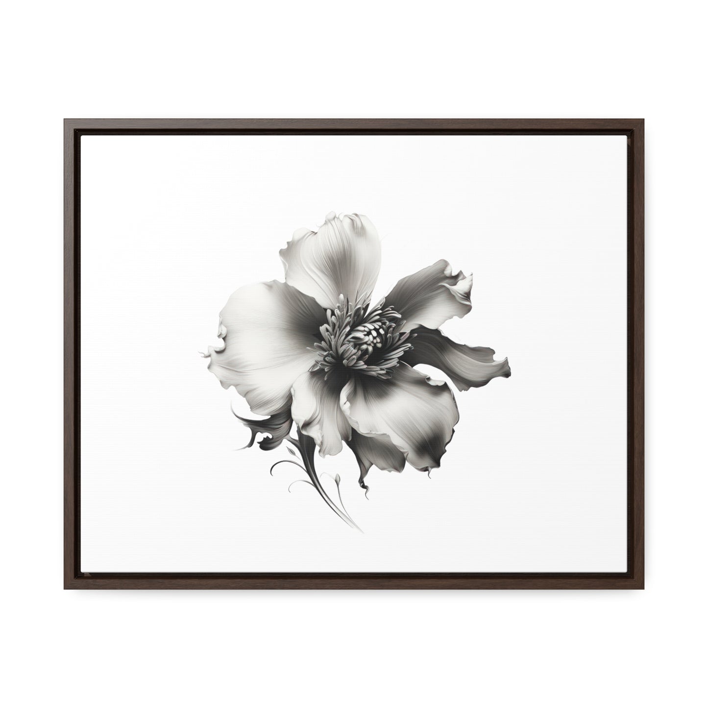 Monochrome Blossom Gallery Canvas Wraps, Horizontal Frame