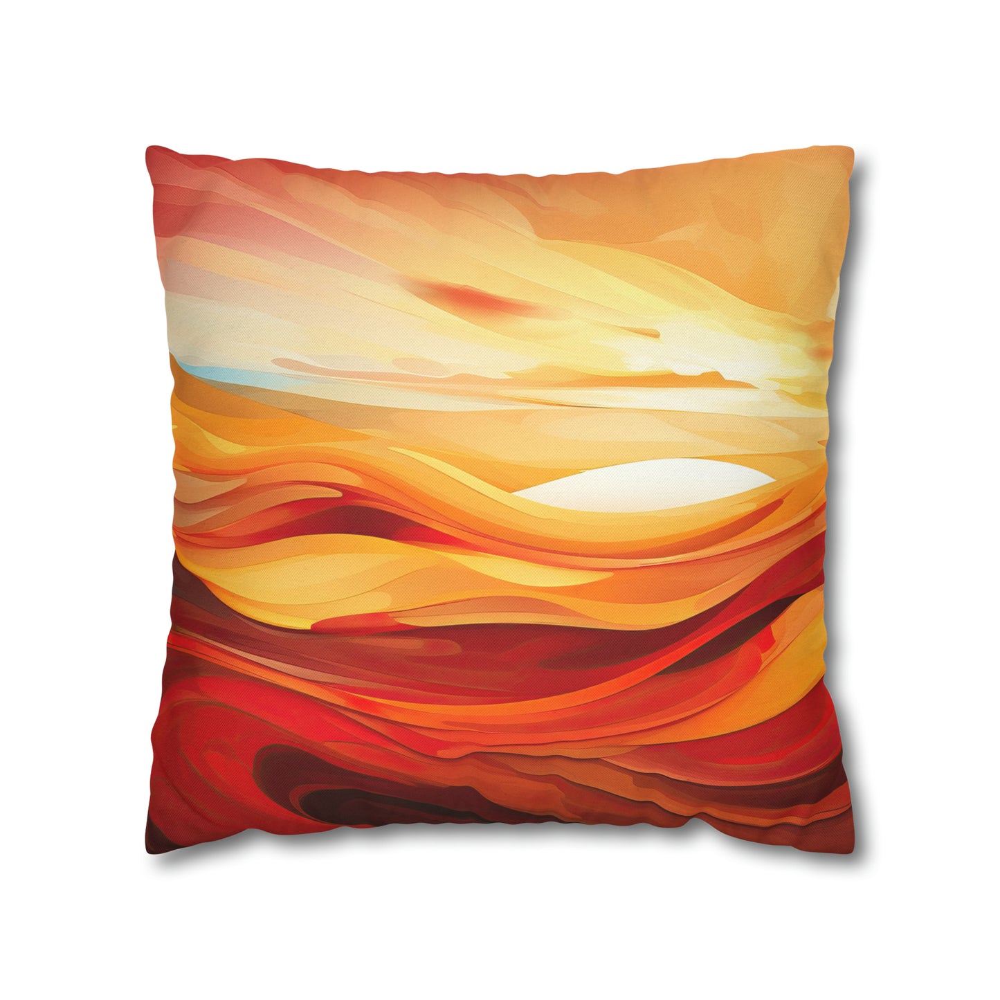 "Warm Sunset Abstract" Spun Polyester Square Pillow Case