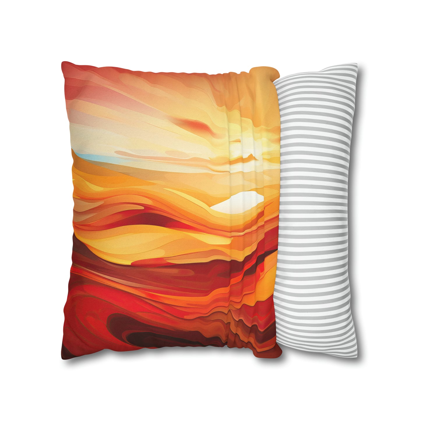 "Warm Sunset Abstract" Spun Polyester Square Pillow Case