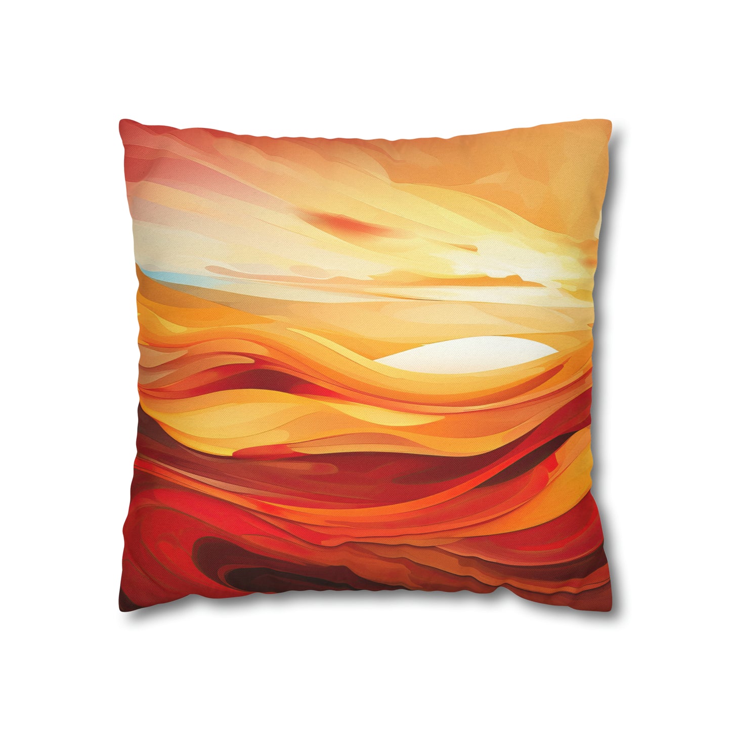 "Warm Sunset Abstract" Spun Polyester Square Pillow Case