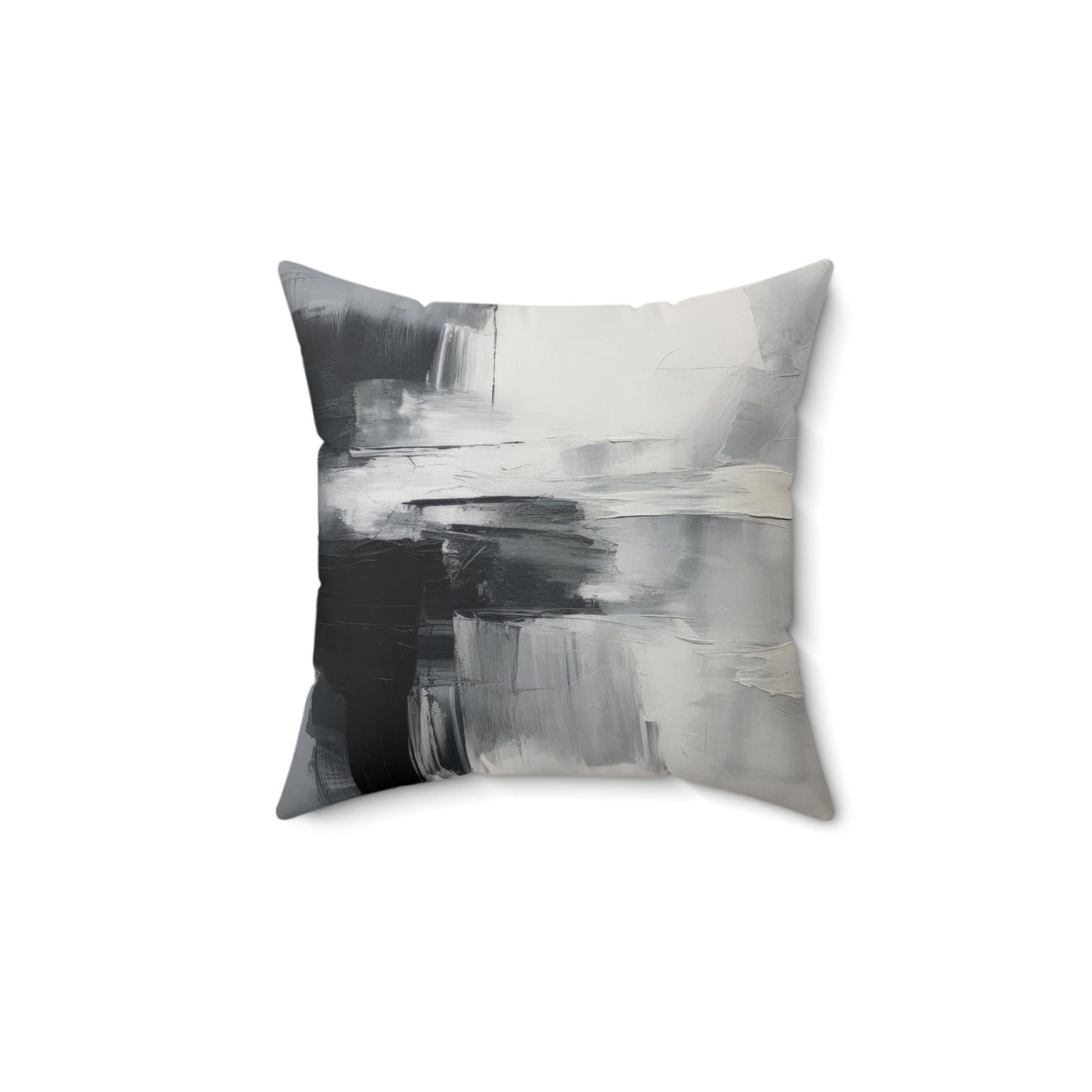 Greyscale Abstract Spun Polyester Square Pillow