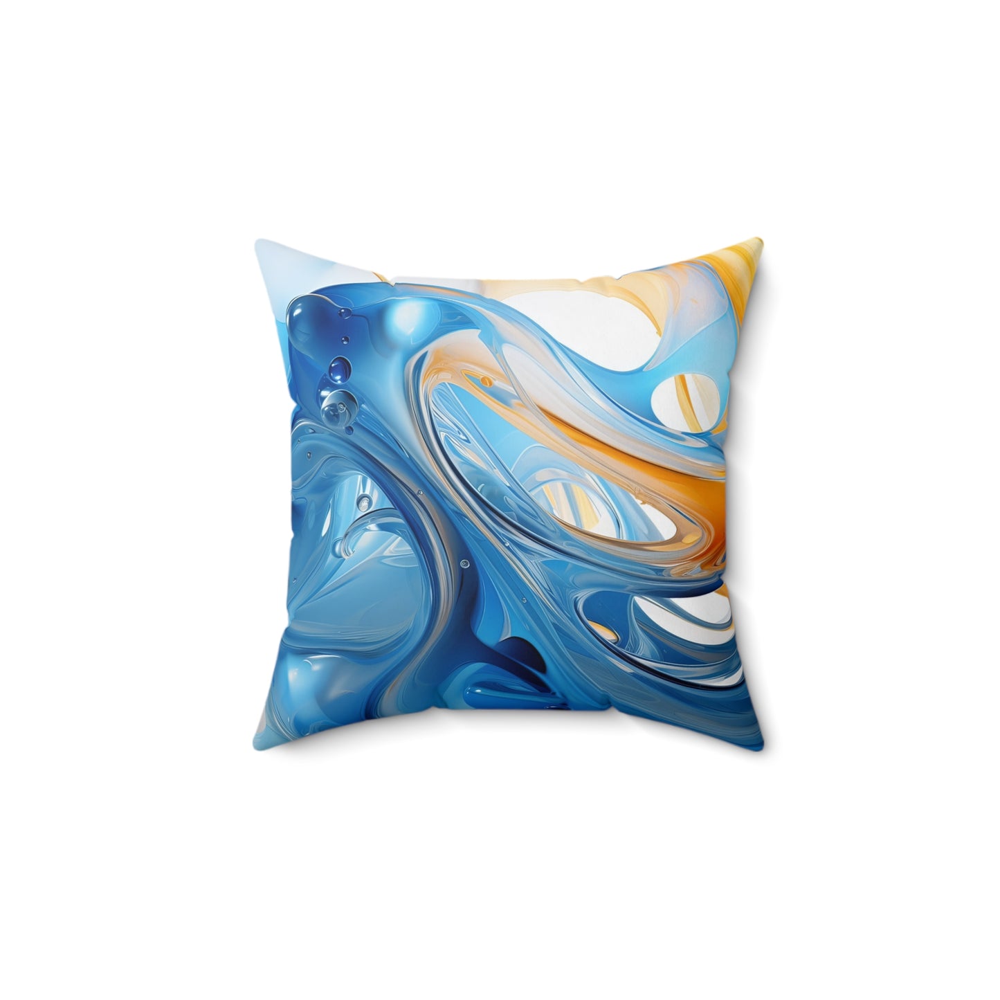 "Azure Swirl" Spun Polyester Square Pillow