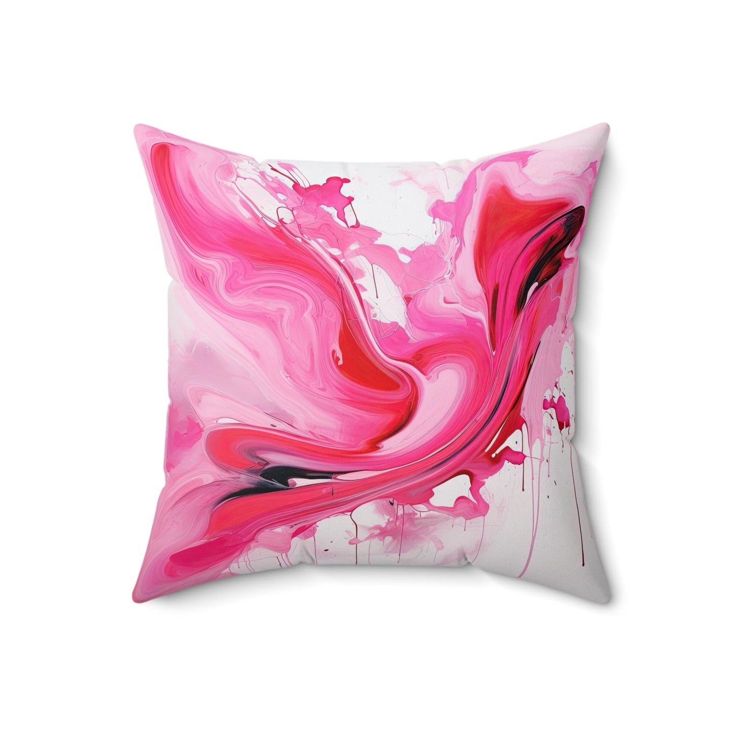 "Pink Abstract" Spun Polyester Square Pillow