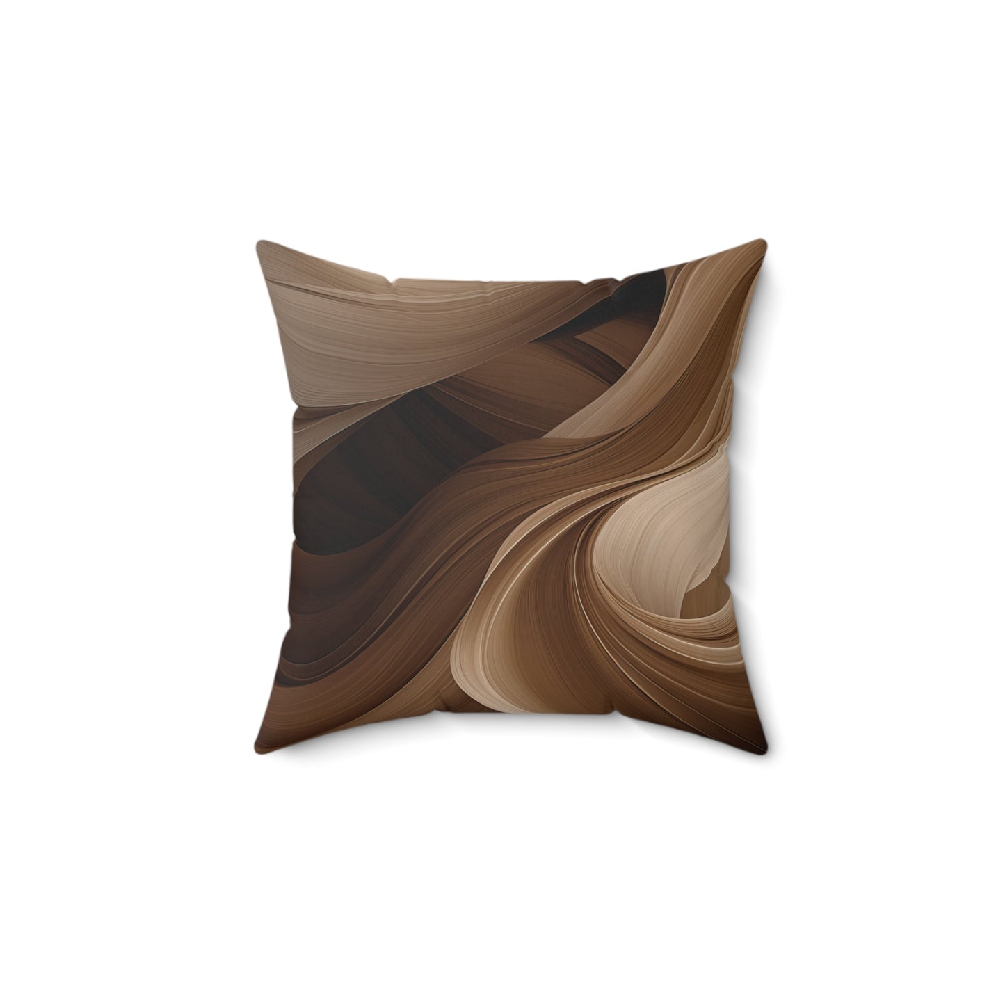 Monochrome Brown Abstract Polyester Square Pillow