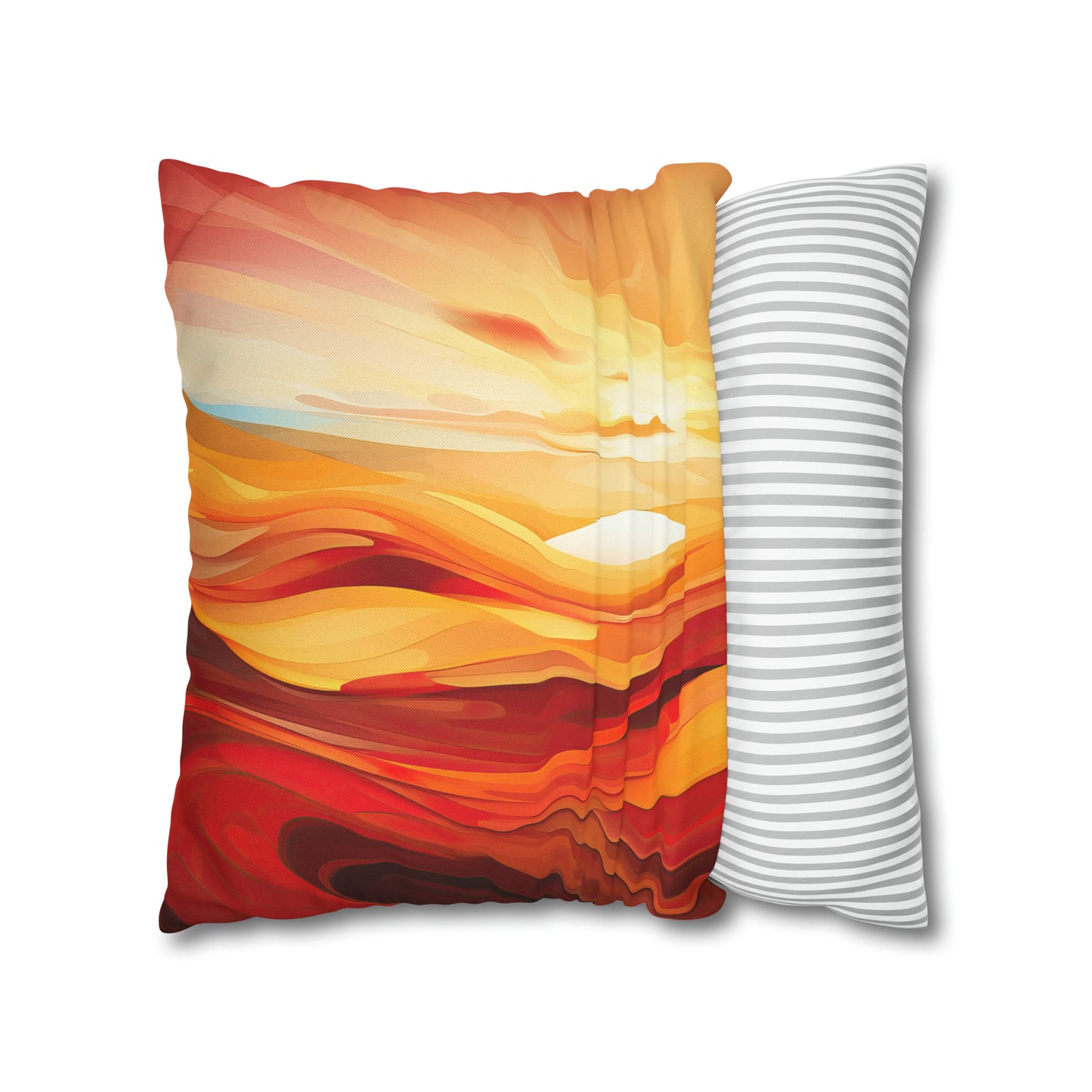 "Warm Sunset Abstract" Spun Polyester Square Pillow Case