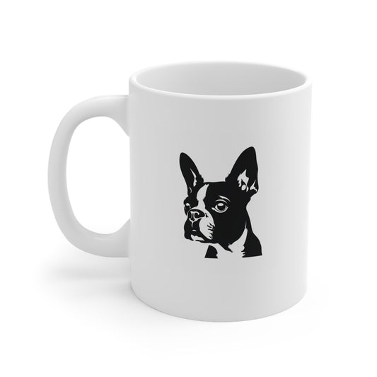 Boston Terrier Silhouette Ceramic Mug 11oz