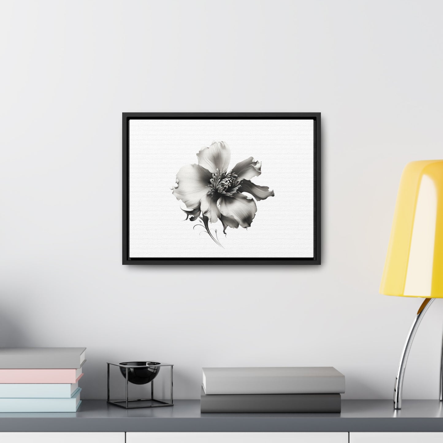 Monochrome Blossom Gallery Canvas Wraps, Horizontal Frame
