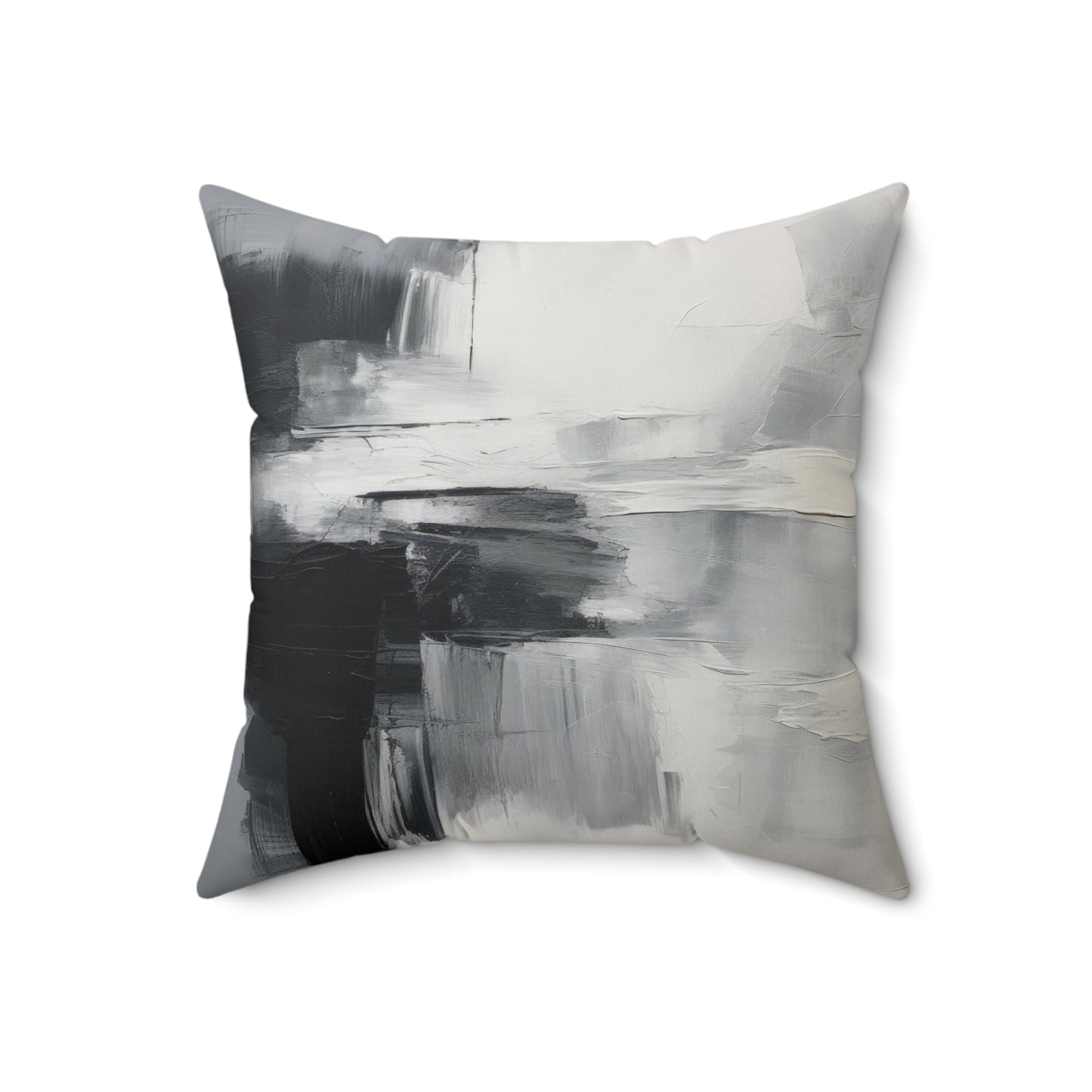 Greyscale Abstract Spun Polyester Square Pillow