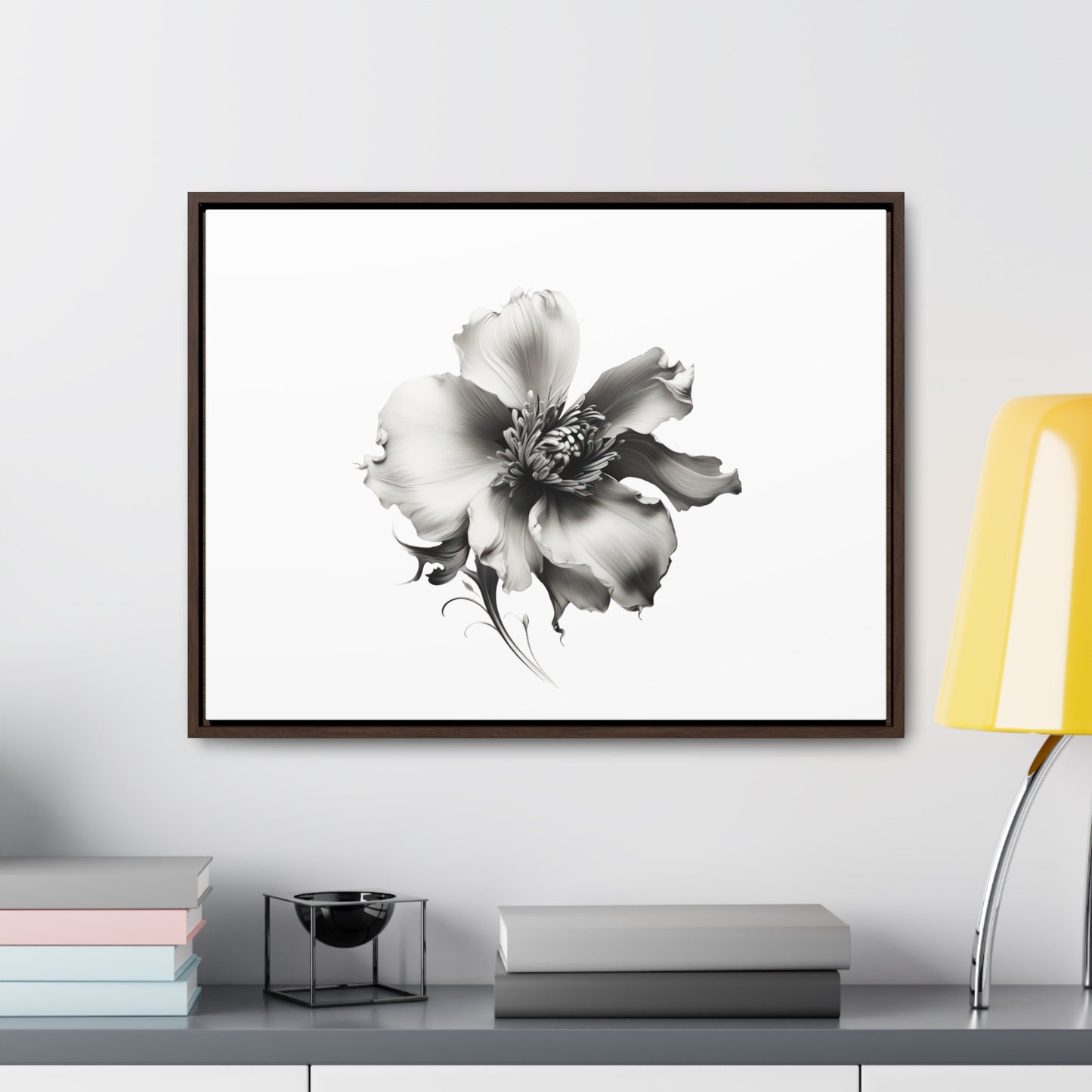 Monochrome Blossom Gallery Canvas Wraps, Horizontal Frame