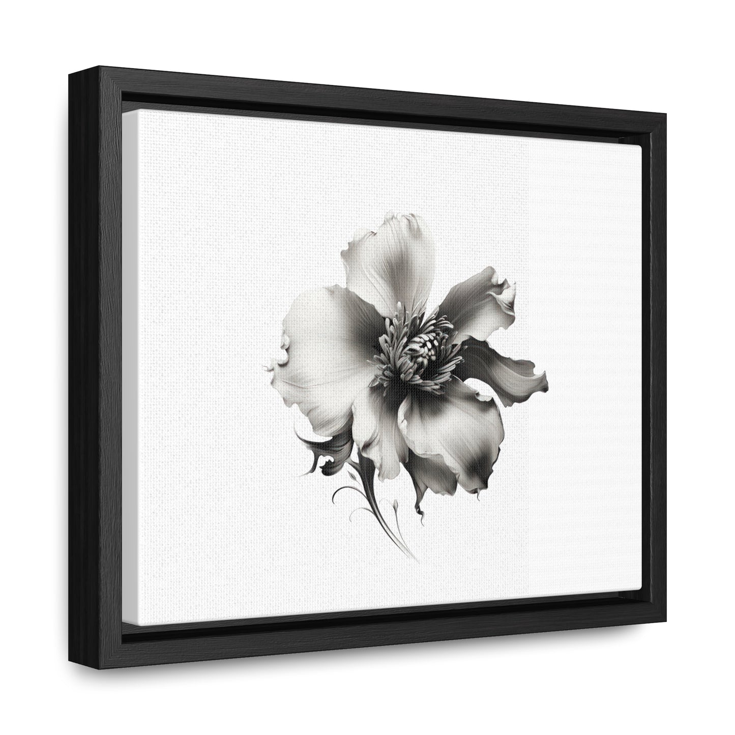 Monochrome Blossom Gallery Canvas Wraps, Horizontal Frame