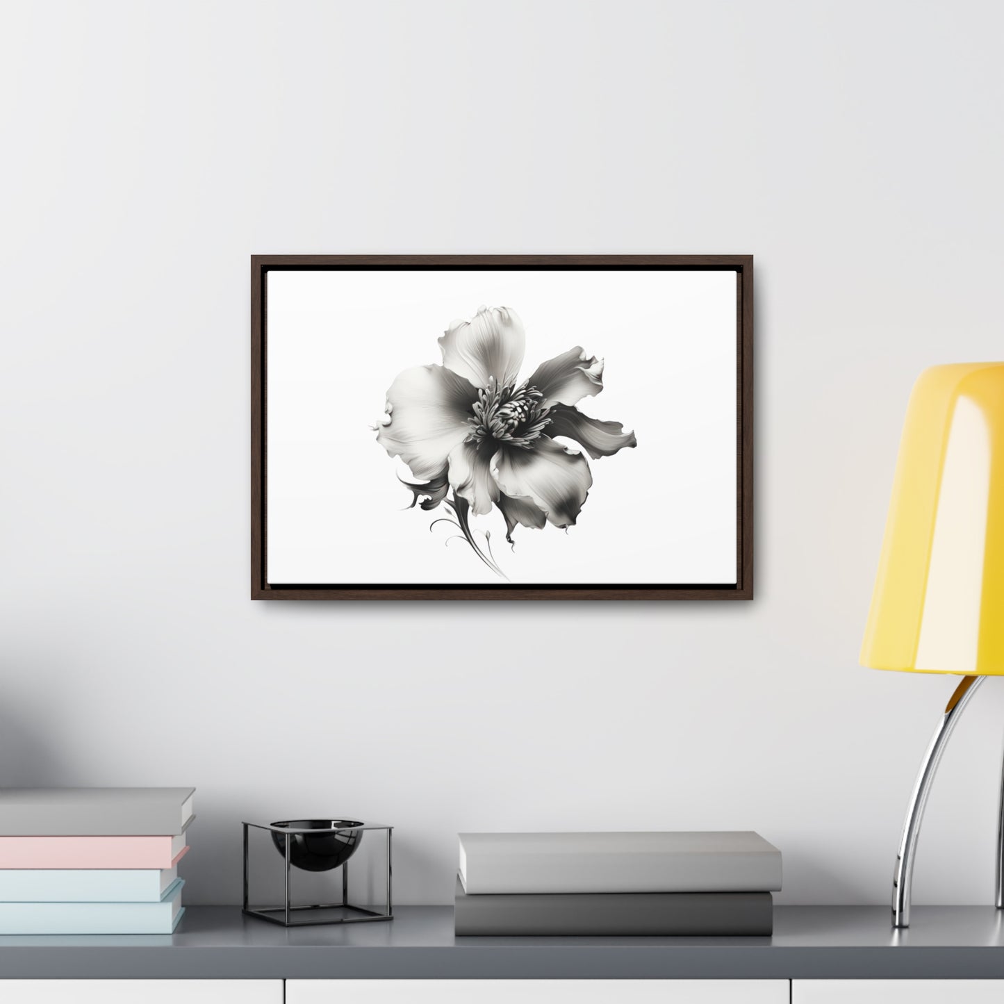 Monochrome Blossom Gallery Canvas Wraps, Horizontal Frame