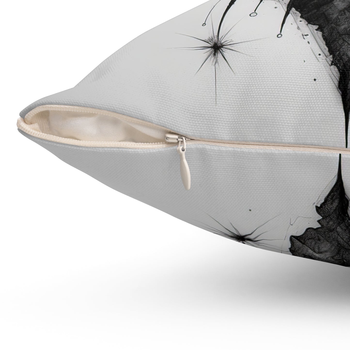 Greyscale Compass Spun Polyester Square Pillow