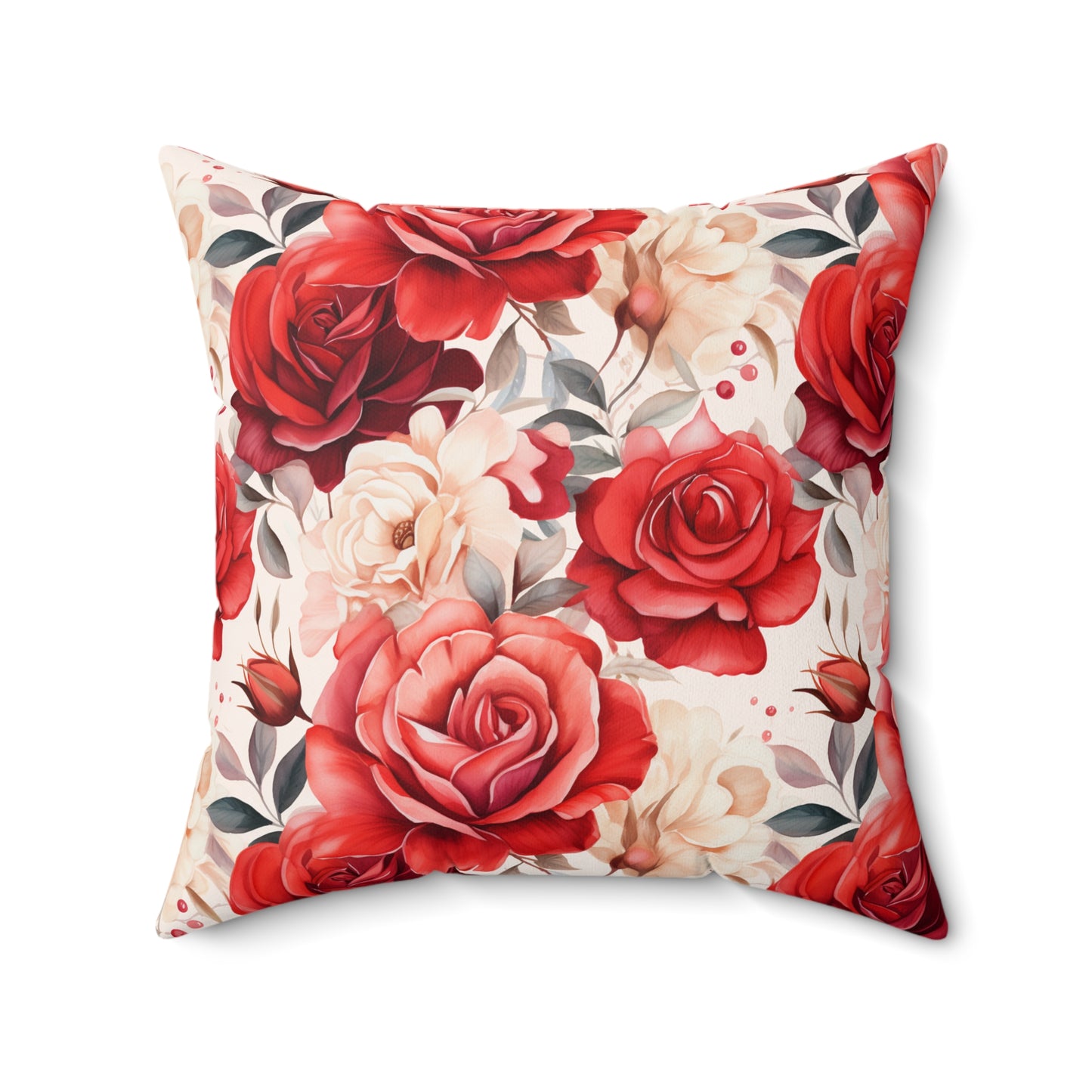 "Rosey Pattern" Spun Polyester Square Pillow