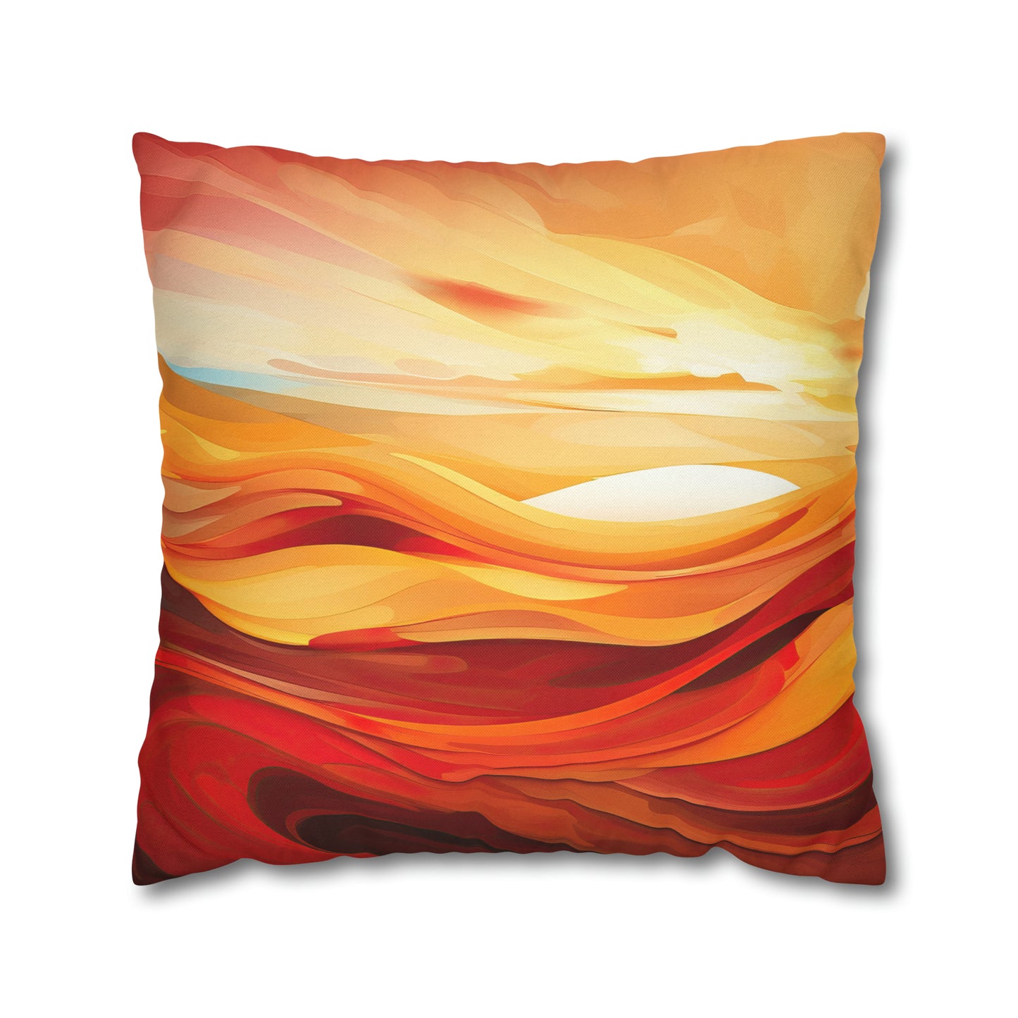 "Warm Sunset Abstract" Spun Polyester Square Pillow Case