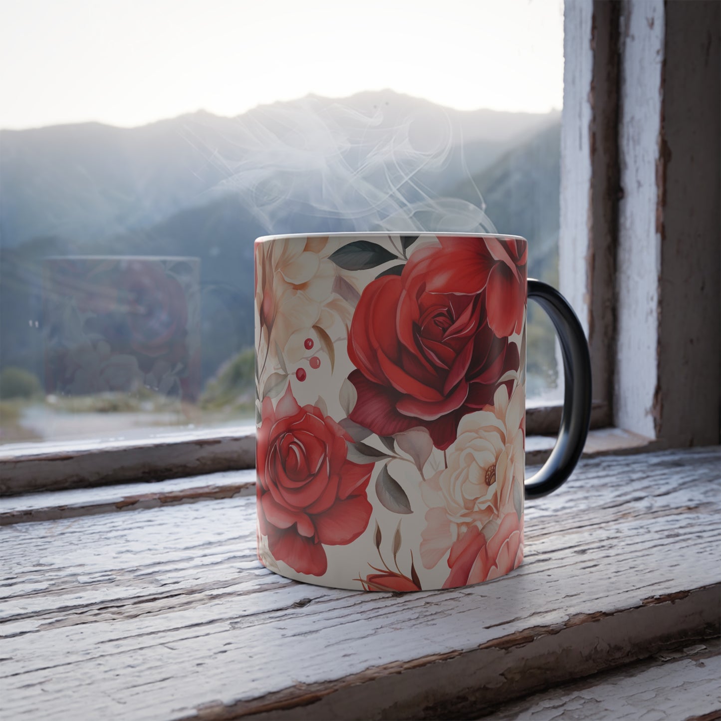 "Rosey Pattern" Magic Mug, 11oz