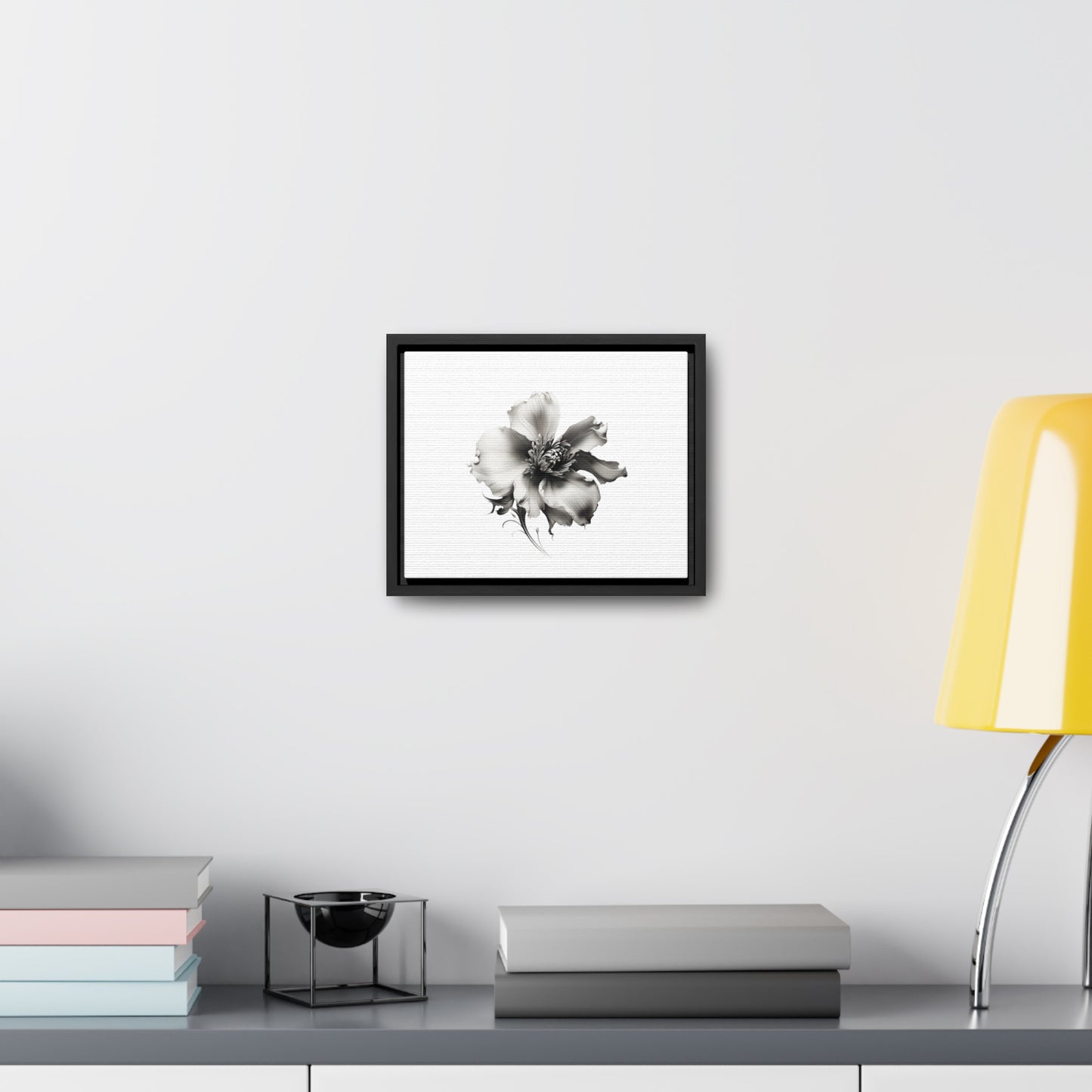 Monochrome Blossom Gallery Canvas Wraps, Horizontal Frame