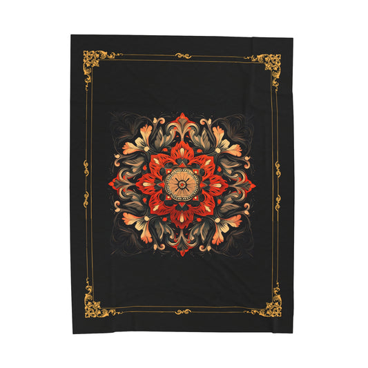 Abstract Bloom Velveteen Plush Blanket