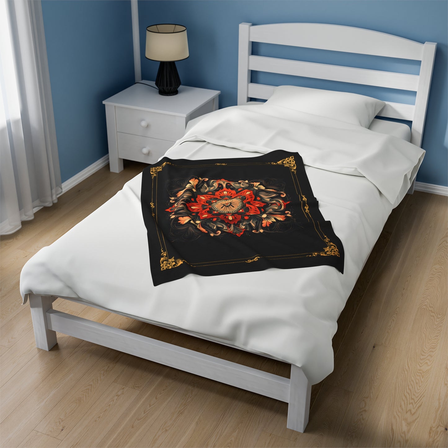 Abstract Bloom Velveteen Plush Blanket