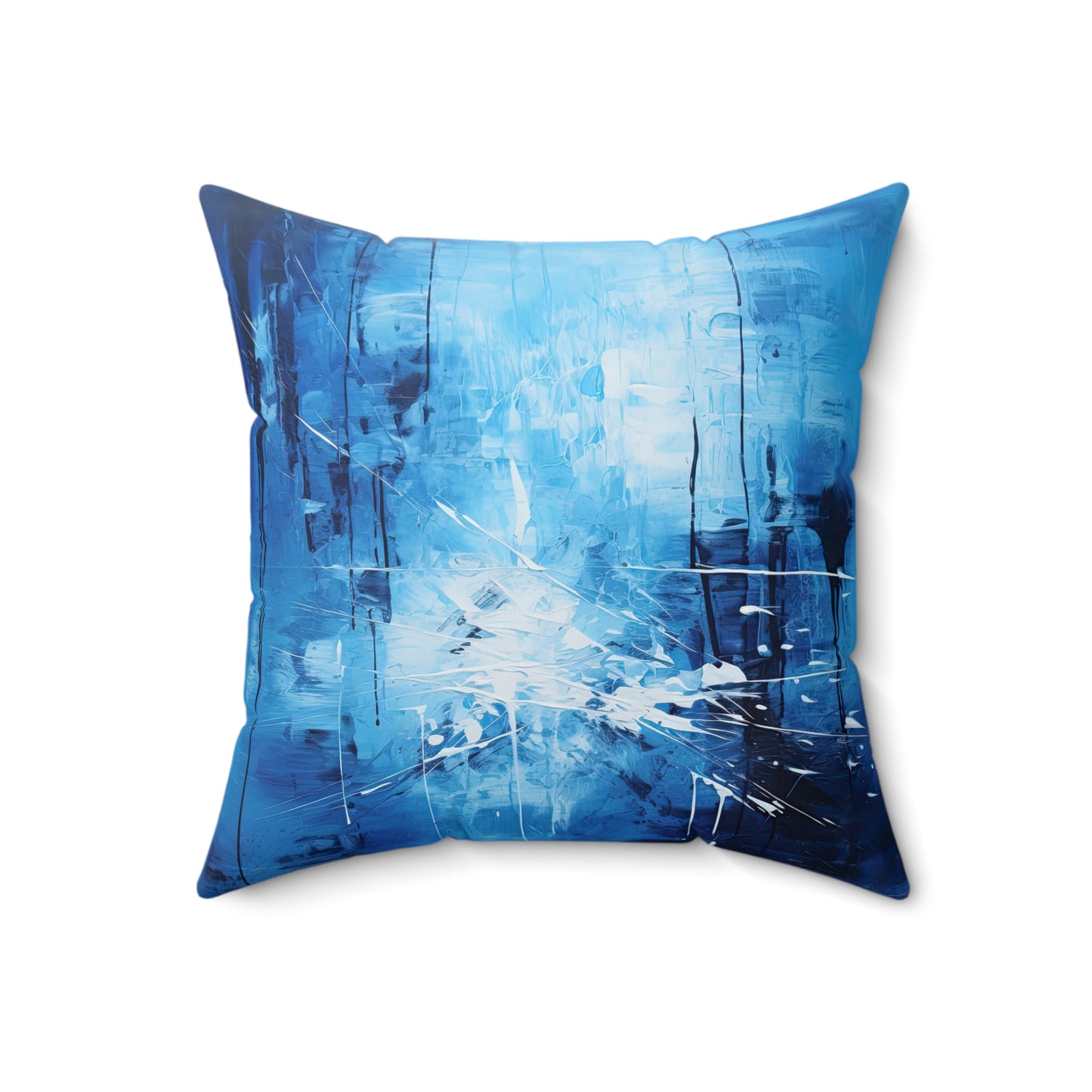 "Blue Abstract" Spun Polyester Square Pillow