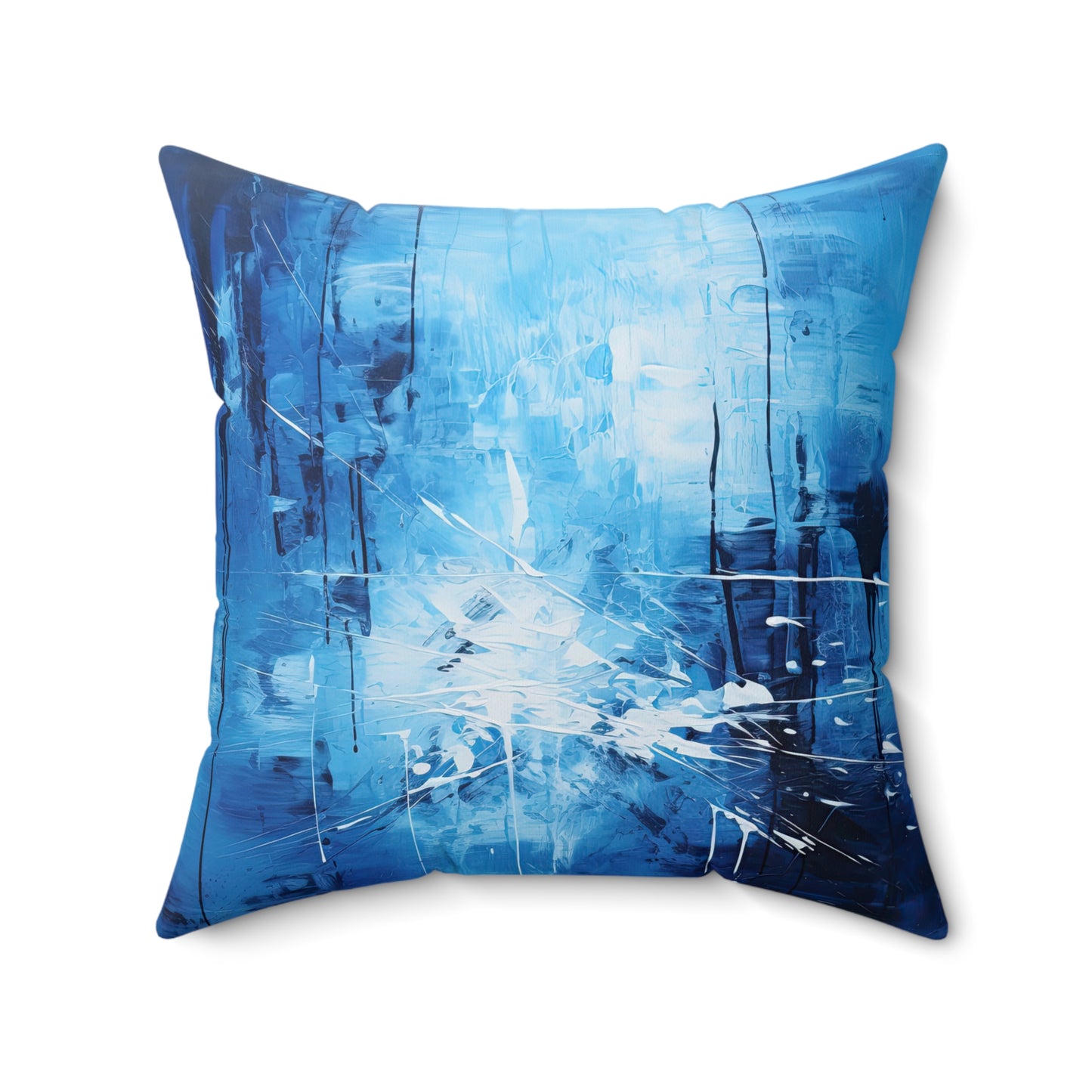 "Blue Abstract" Spun Polyester Square Pillow