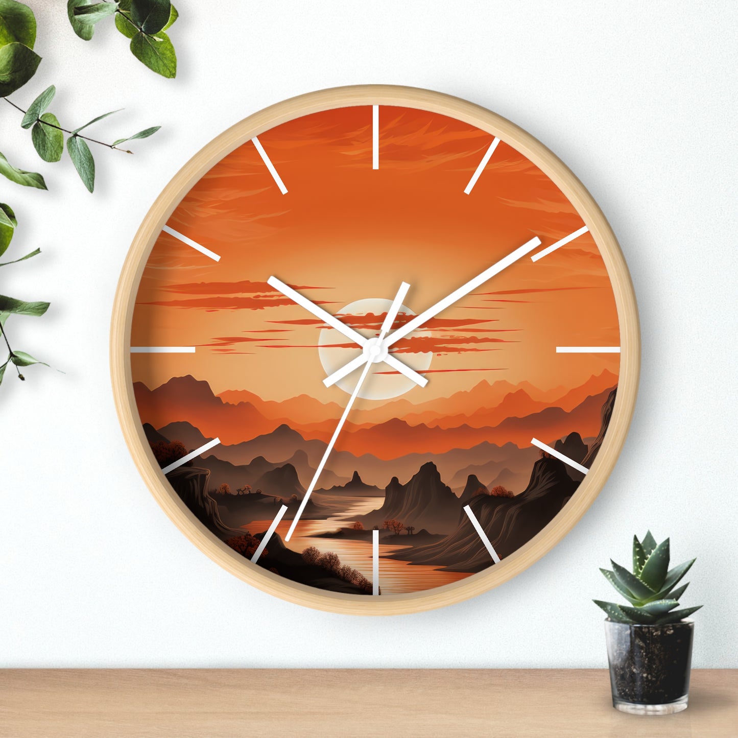 Warm Sunset Wall Clock