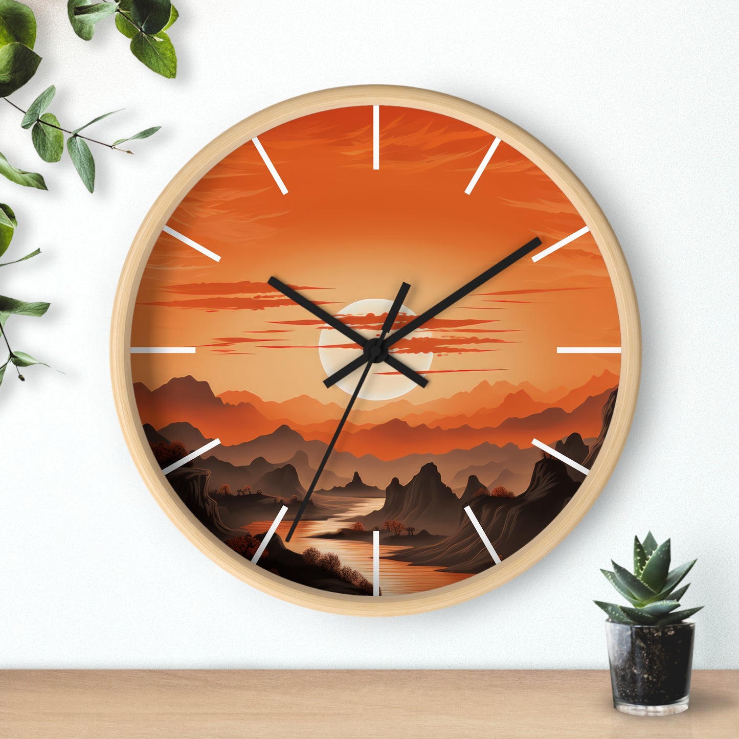 Warm Sunset Wall Clock