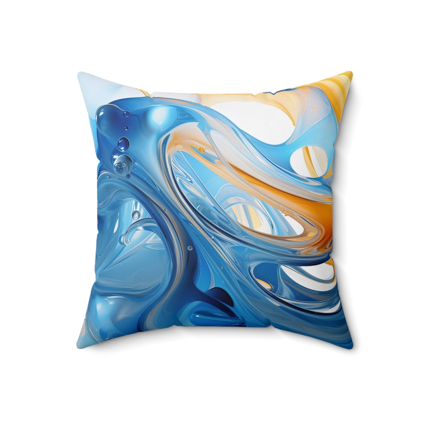 "Azure Swirl" Spun Polyester Square Pillow