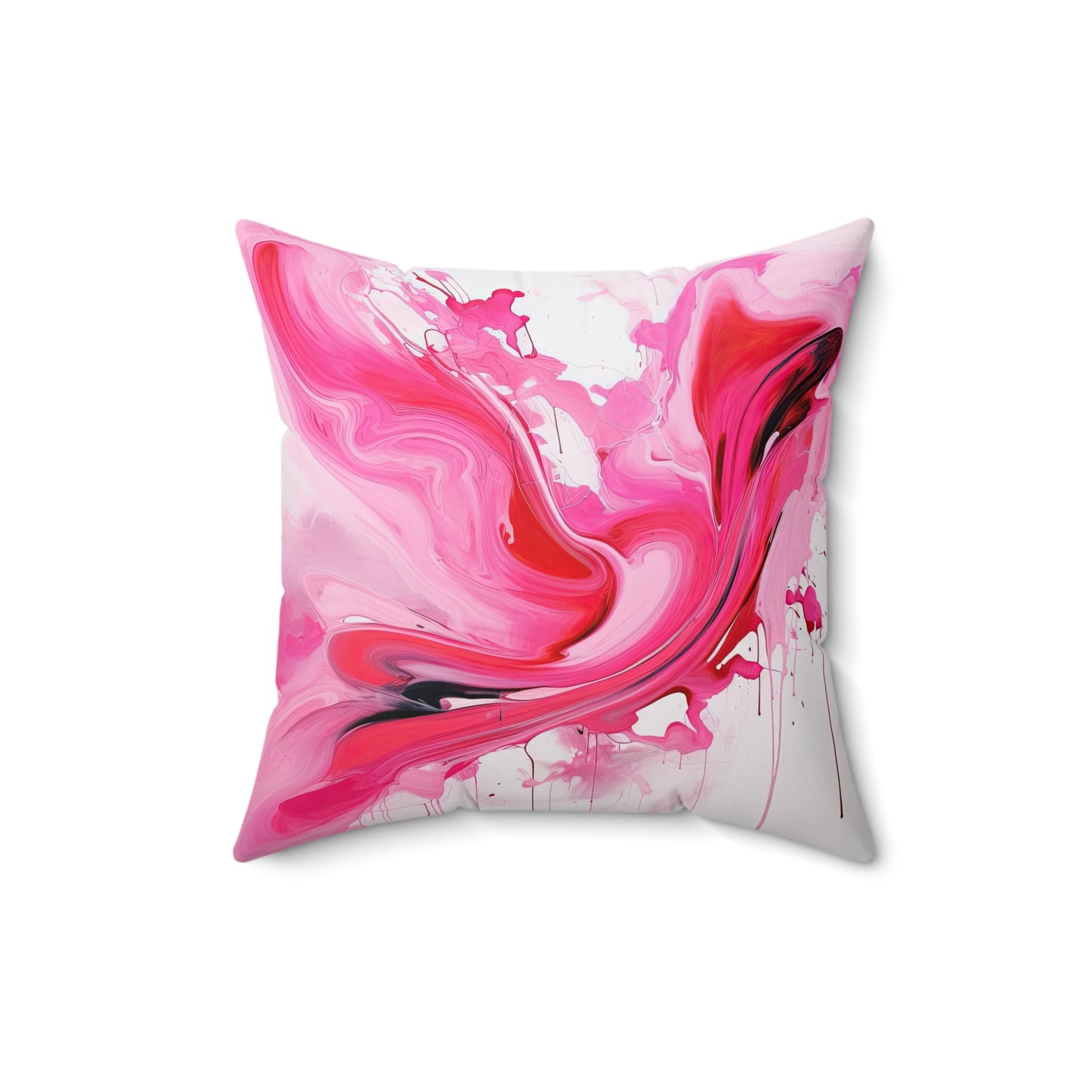 "Pink Abstract" Spun Polyester Square Pillow